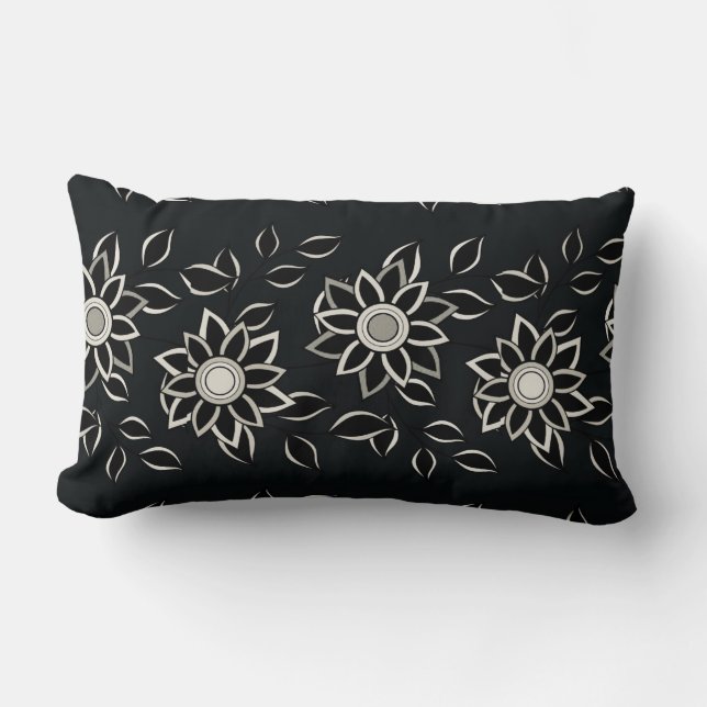 Nick David - Bandanna-schwarzes lumbales Kissen (Vorderseite)