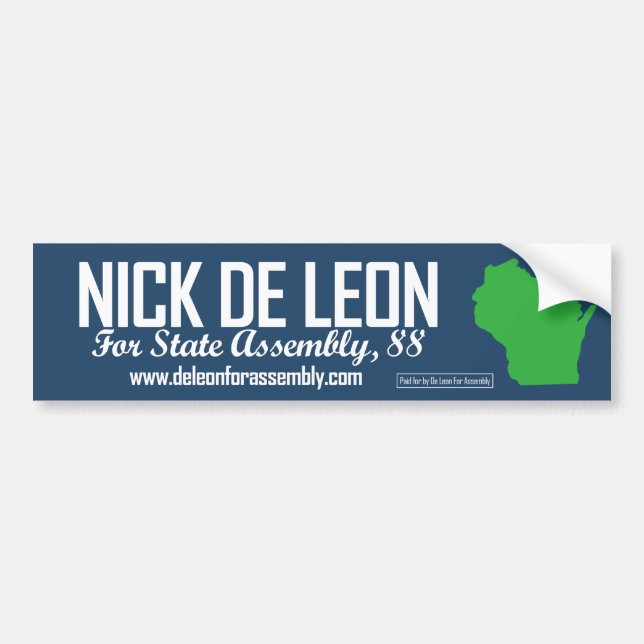 Nick De Leon Bumper Sticker Autoaufkleber (Vorne)