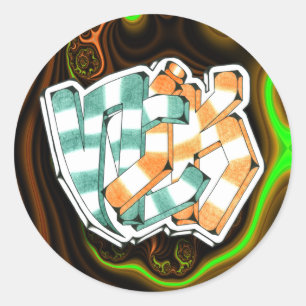 Nick ~ Graffiti-Kunst-Aufkleber 3" Runder Aufkleber