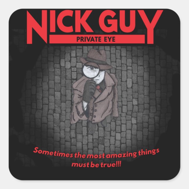 Nick-Typ, privates Auge Quadratischer Aufkleber (Vorderseite)