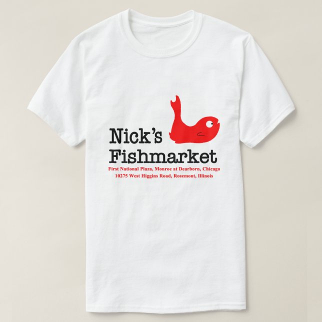 Nicke Fischmarkt, Chicago und Rosement, Illinois T-Shirt (Design vorne)