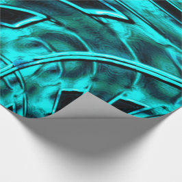 Nickelte und verdrehte Illusion, cyan etwas bläuli Geschenkpapier