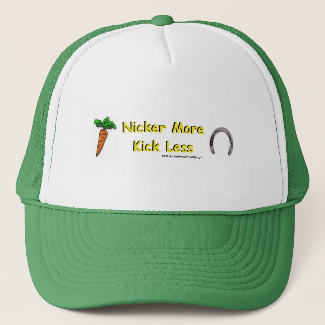 Nicker more, Kick Weniger Truckerkappe (Vorderseite)