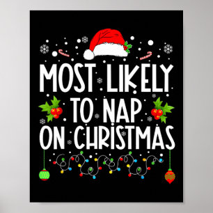 Nickerchen am Weihnachtsfest der Familie ist am wa Poster