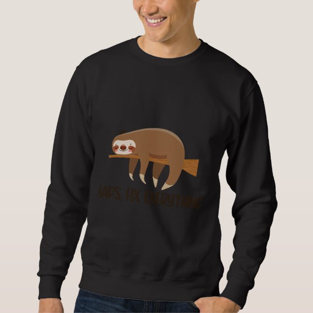 Nickerchen Fix Alles Co Nickerchen King Lazy Sloth Sweatshirt (Vorderseite)
