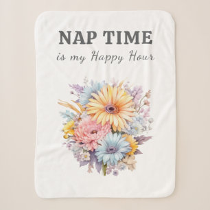 Nickerchen Happy Hour Blumen weiß grau Sherpadecke