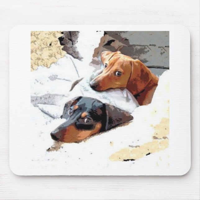 Nickerchen machende Hunde Mousepad (Vorne)