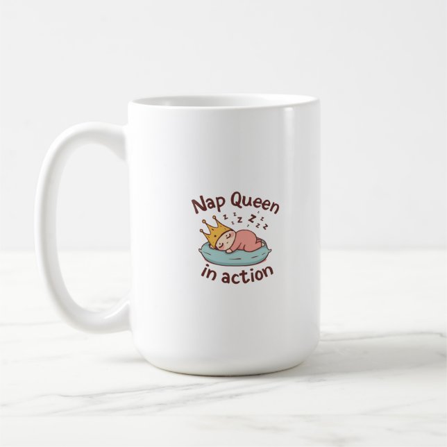 Nickerchen Queen in Action Baby Design Kaffeetasse (Links)