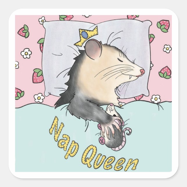 Nickerchen Queen Quadratischer Aufkleber (Vorderseite)