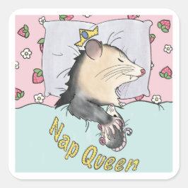 Nickerchen Queen Quadratischer Aufkleber