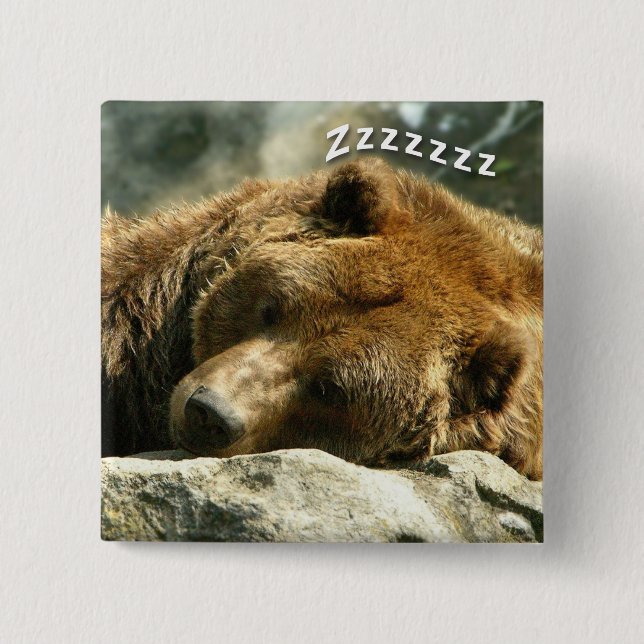 Nickerchen Time Bear Button (Vorderseite)