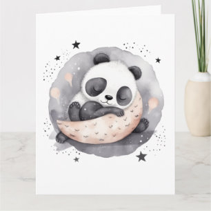 Nickerchen Time Watercolor Baby Panda Bear Karte