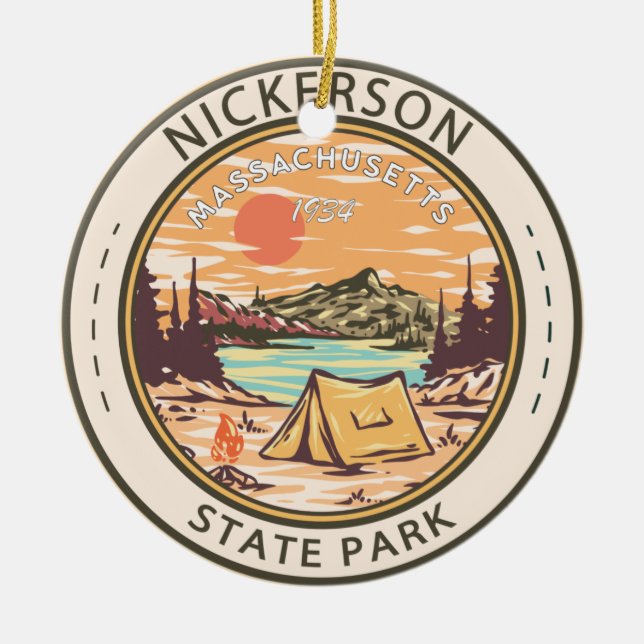 Nickerson Staat Park Massachusetts Abzeichen Keramik Ornament (Vorne)