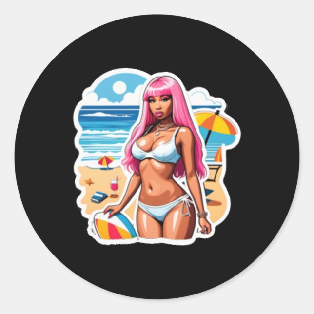 Nicki Minaj Beach Sticker (Vorderseite)