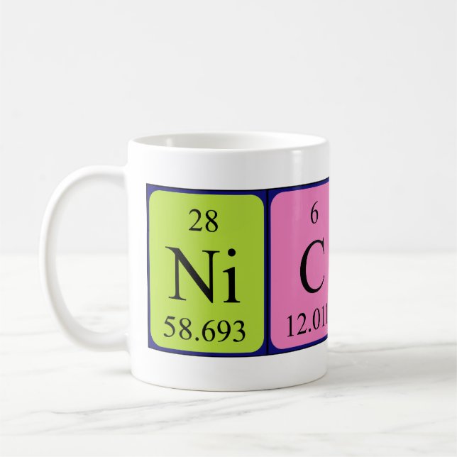 Nicki Namen-Tasse periodischer Tabelle Kaffeetasse (Links)