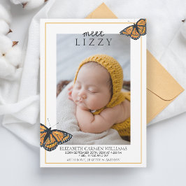 Nickname Meet Baby Butterflies Birth Ankündigung