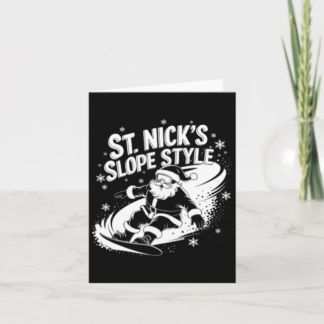 Nicks Slogans Weihnachten Snowboarden Santa Sno Karte (Vorderseite)