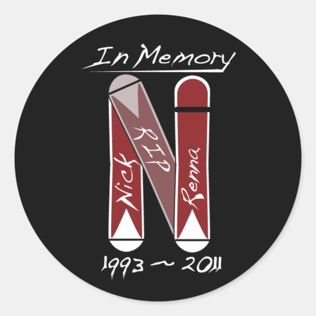 NickStickerBlackLarge Runder Aufkleber (Vorderseite)