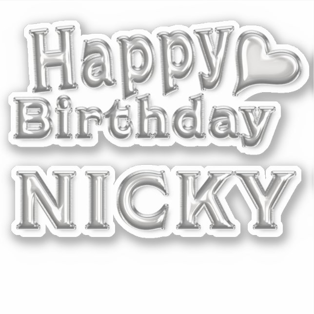 Nicky Joyeux Anniversaire autocollant Sticker (Devant)