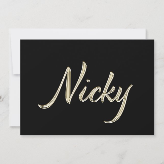 Nicky white gold Handwriting Karte (Vorderseite)