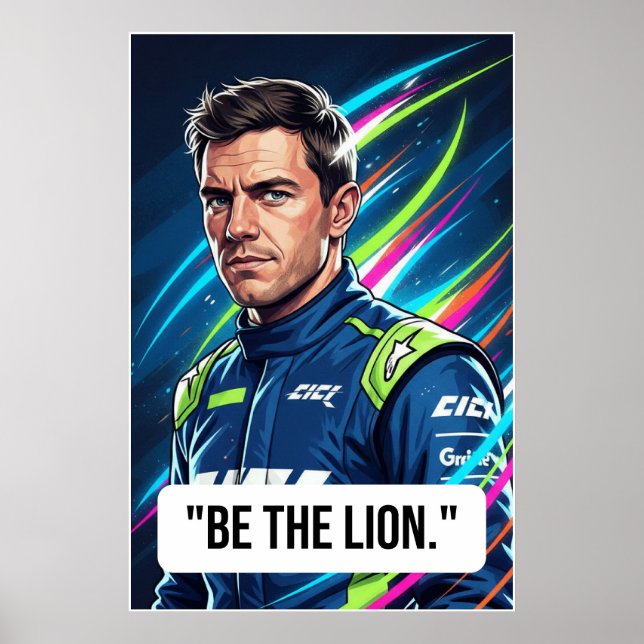 Nico Hülkenberg Racing Vector – Be the Lion Poster (Devant)
