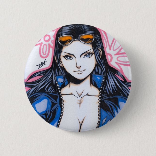 Nico Robin ~ Teufelskind Button (Vorderseite)
