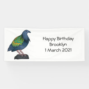 Nicobar Taube Cartoon Illustration Banner