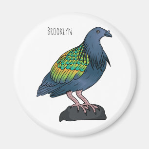 Nicobar Taube Cartoon Illustration Magnet