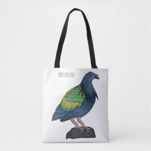 Nicobar-Taube Vogel Cartoon-Illustration Tasche