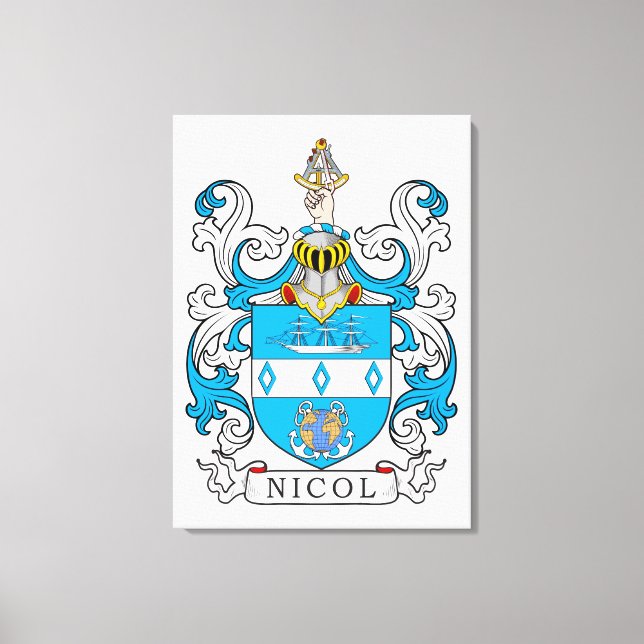 Nicol Familienwappen Leinwanddruck (Vorderseite)