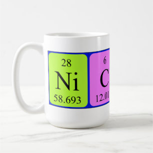 Nicola Namen-Tasse periodischer Tabelle Kaffeetasse