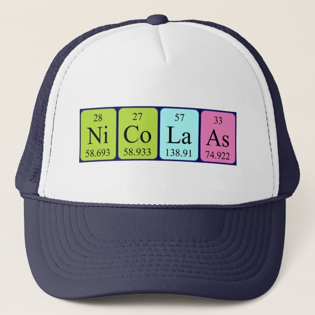 Nicolaas periodischer Tabellenname Truckerkappe (Vorderseite)
