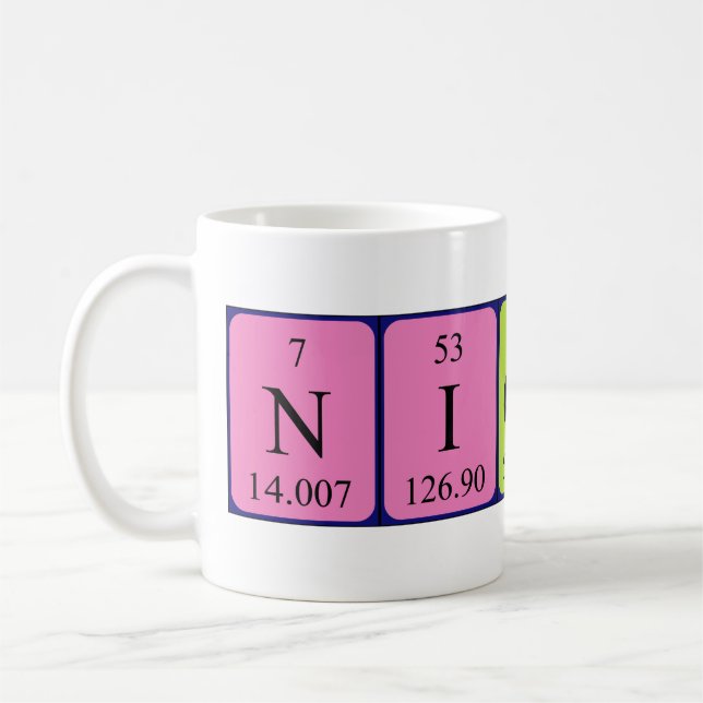 Nicolaas tasse de nom de table périodique (Gauche)