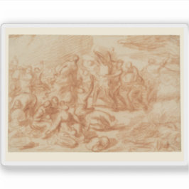 Nicolas Poussin - Das Überqueren des Roten Meeres Aufkleber