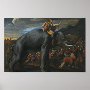 Nicolas Poussin - Hannibal, welches die Alpen Poster