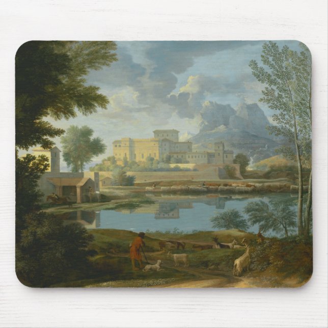 Nicolas Poussin - Landschaft mit einer Ruhe Mousepad (Vorne)