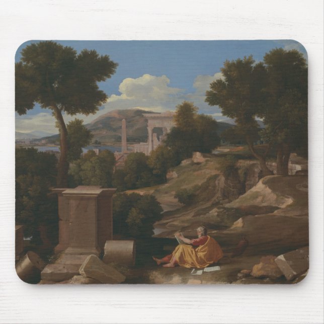 Nicolas Poussin - Landschaft mit Saint John Mousepad (Vorne)