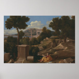 Nicolas Poussin - Landschaft mit Saint John Poster