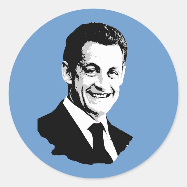Nicolas Sarkozy Runder Aufkleber (Vorderseite)