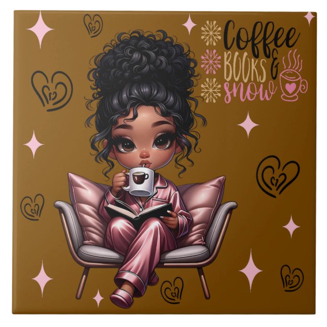 Nicole Coffee Books Keramik Tile Fliese (Vorderseite)