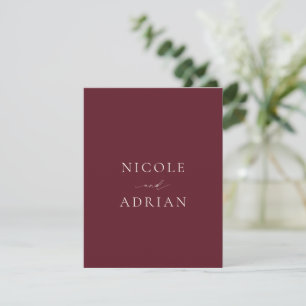 Nicole Merlot Elegant Wedding Dankeskarte