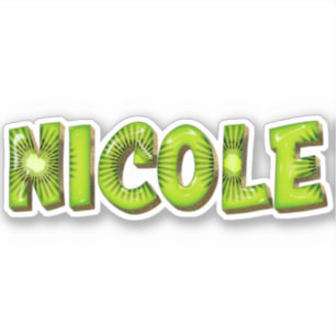 Nicole Name Kiwi Design Aufkleber Sticker