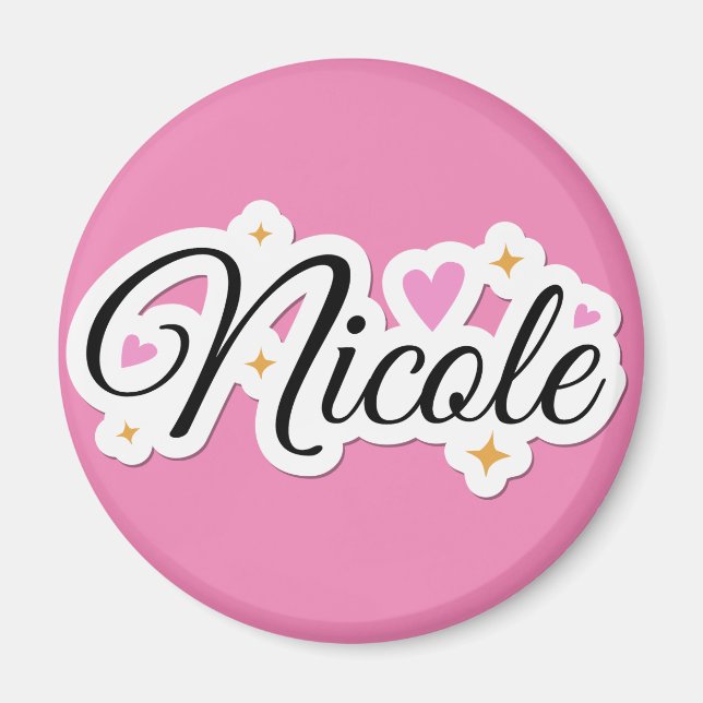 Nicole Name niedlich Design Magnet (Vorne)
