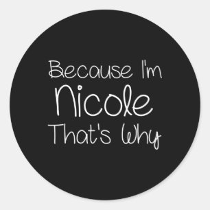 Nicole Personalisiert Name Runder Aufkleber