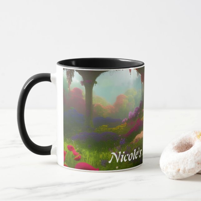 Nicole's Morning Tea Personalisiert anpassbar Tasse (Mit Donut)