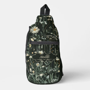 Nicolette Dark Daisy Floral Crossbody Bag