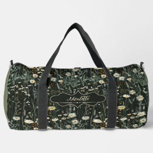 Nicolette Dark Daisy Floral Duffle Bag