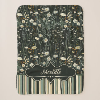 Nicolette Dark Daisy Floral Striped Sherpadecke