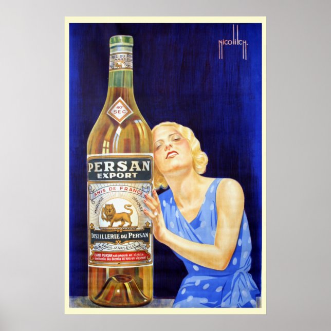 Nicolitch Persan Export Anis Liquor Poster (Devant)