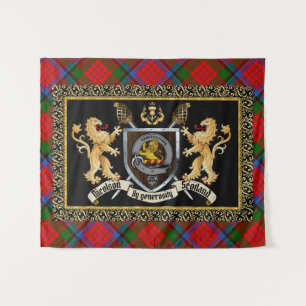 Nicolson Clan Abzeichen & Motto mit Löwen Wandteppich